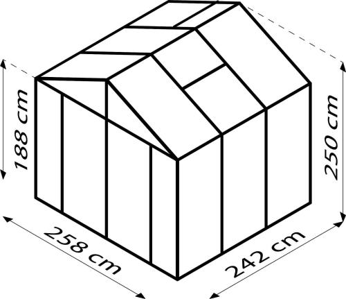 skleník VITAVIA ZEUS COMFORT 6200 PC 10 mm černý