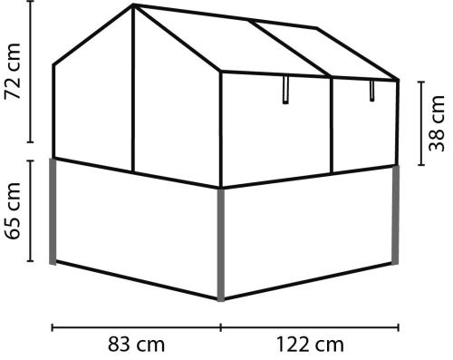 vyvýšený záhon s pareniskom VITAVIA GAIA JUMBO sklo 3 mm čierny