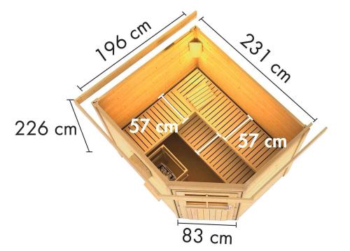 finská sauna KARIBU MIKKA (86231) natur 