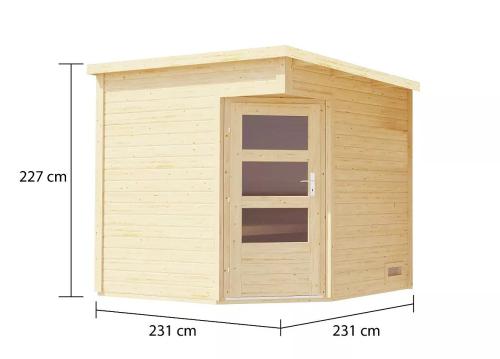 finská sauna KARIBU PELLE (40175) natur