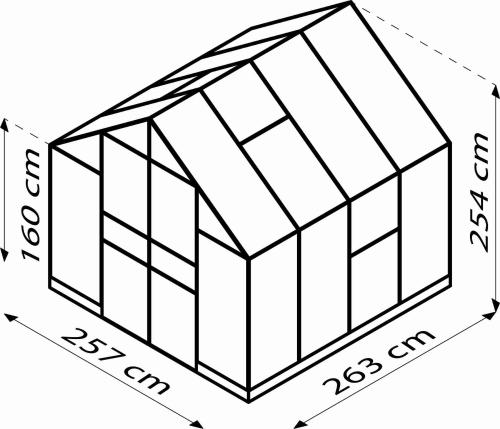 skleník VITAVIA OLYMP 6700 čiré sklo 3 mm stříbrný