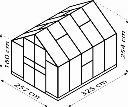 skleník VITAVIA OLYMP 8300 čiré sklo 3 mm stříbrný