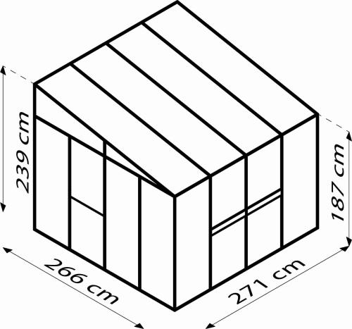 skleník VITAVIA ATHENA 7000 sklo 3 mm + PC 10 mm stříbrný