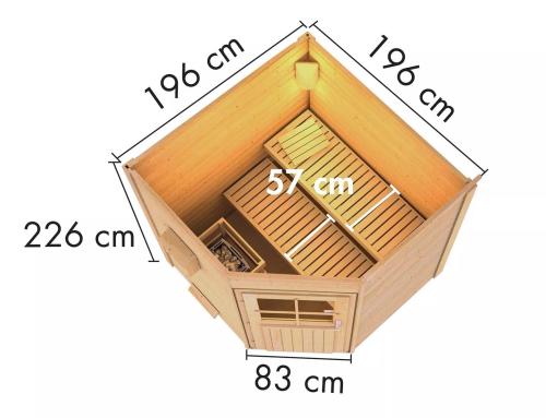 fínska sauna KARIBU PEKKA (92231) natur