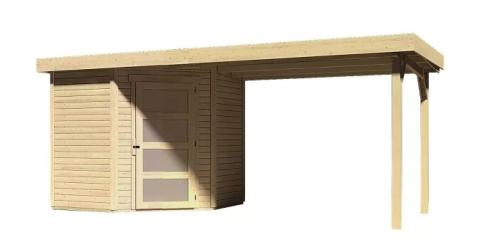 dřevěný domek KARIBU SCHWANDORF 3 + přístavek 280 cm (77742) natur