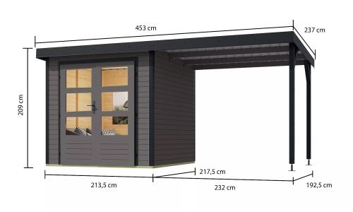 hybridný domček KARIBU JUPITER B (93428) terragrau / antracit