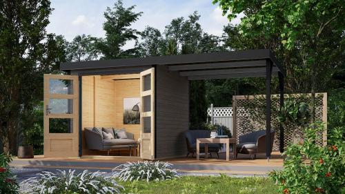 hybridný domček KARIBU JUPITER B (93428) terragrau / antracit