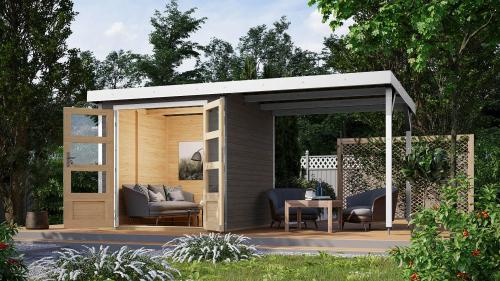 hybridný domček KARIBU JUPITER B (93426) terragrau / biely