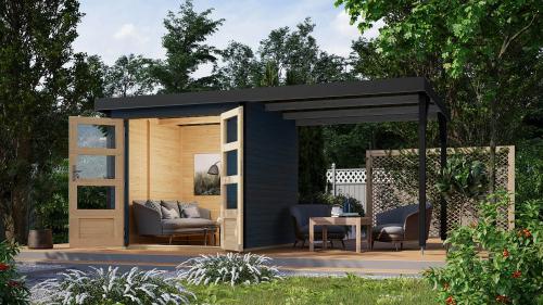 hybridný domček KARIBU JUPITER C (93431) antracit / antracit