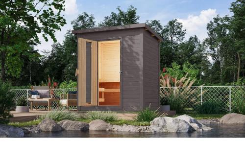 fínska sauna KARIBU HYTTI 1 (97703) terragrau