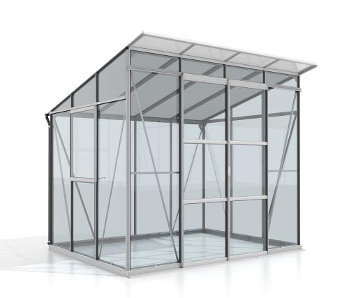 skleník VITAVIA PLAYA 5900 sklo 3 mm + PC 6 mm stříbrný