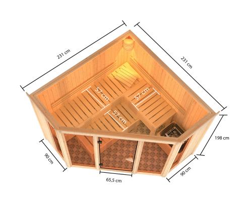 fínska sauna KARIBU ALCINDA (2503)