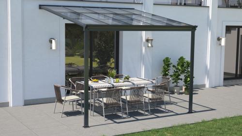hliníková pergola LANITPLAST WALL 33 FSX antracit + čirý PC