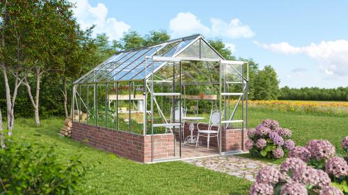 skleník VITAVIA CASSANDRA 11500 čiré sklo 3 mm stříbrný