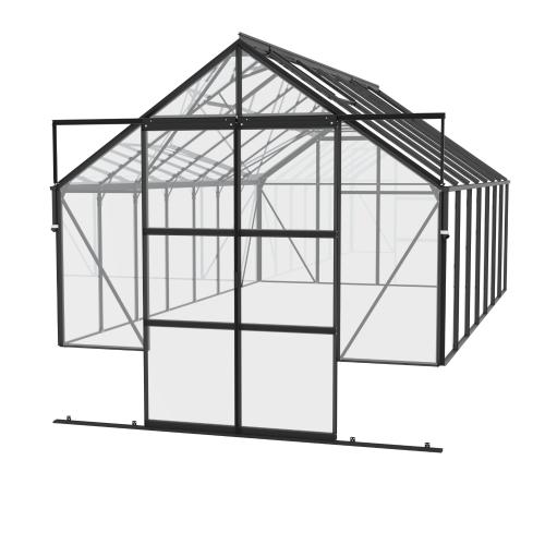 skleník VITAVIA CASSANDRA 11500 čiré sklo 3 mm černý