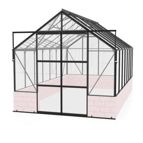 skleník VITAVIA CASSANDRA 11500 čiré sklo 3 mm černý