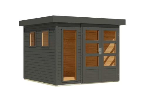 drevený domček KARIBU LAHAR 3,5 (11505) terragrau