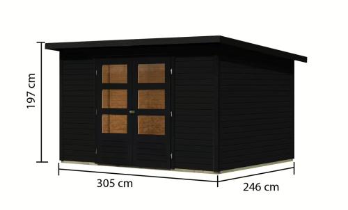 dřevěný domek KARIBU STOCKACH 5 (11503) černý