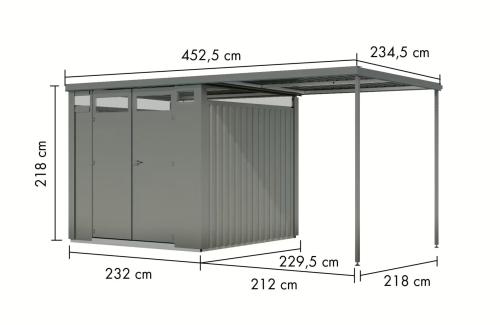 plechový domek KARIBU OSTEN 2 (12520) šedý