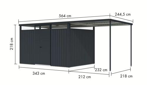 plechový domek KARIBU OSTEN 3 (12523) antracit