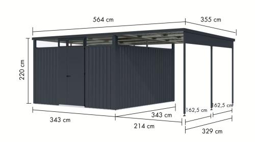 plechový domek KARIBU OSTEN 3,5 (12525) antracit