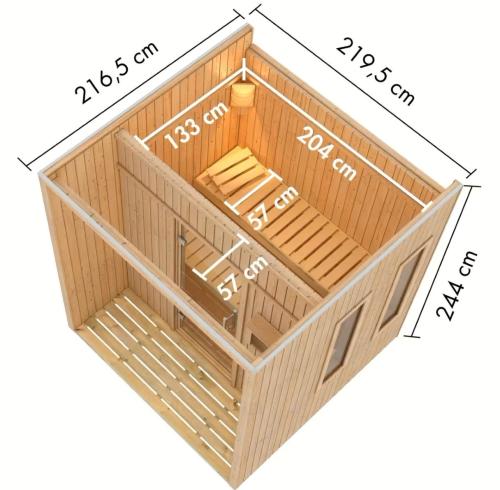 fínska sauna KARIBU ARCADIA (34254) natur