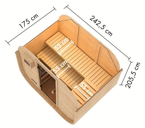fínska sauna KARIBU QUADRO 1 PLUS (35445) natur