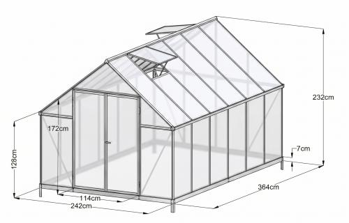 skleník LANITPLAST SARANA 8x12 PC 4 mm čierny
