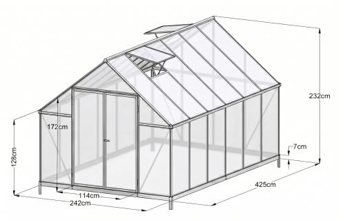 skleník LANITPLAST SARANA 8x14 PC 4 mm čierny