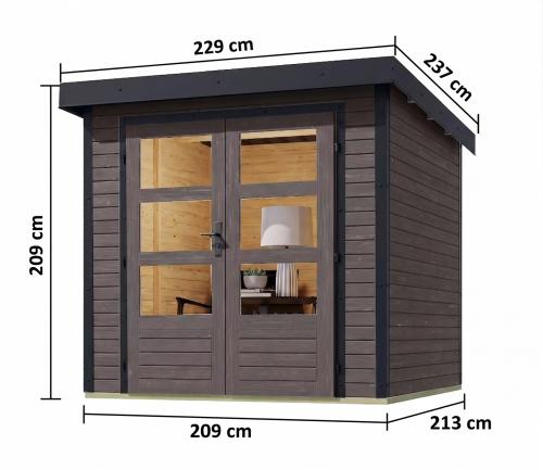 hybridný domček KARIBU JUPITER 2B (93413) terragrau / antracit