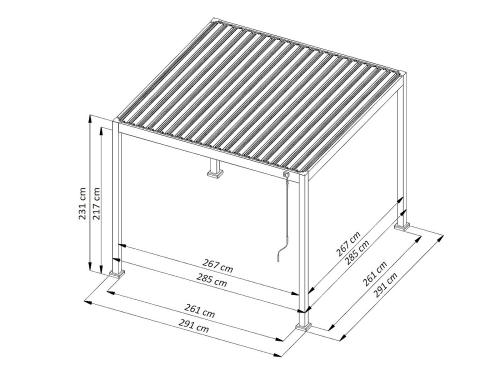 bioklimatická pergola LANITPLAST ALUGARDEN 3x3 m