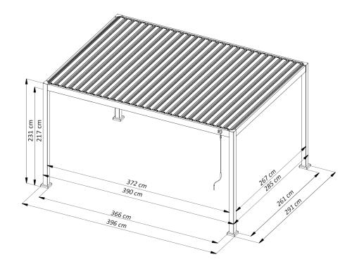 bioklimatická pergola LANITPLAST ALUGARDEN 4x3 m
