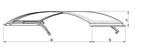 stříška nad dveře LANITPLAST ARCO 160/90 bílá